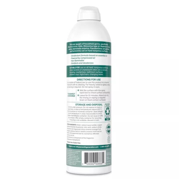 💚Seventh Generation Disinfectant Spray Eucalyptus & Spearmint - 13.9oz - Picture 3 of 8